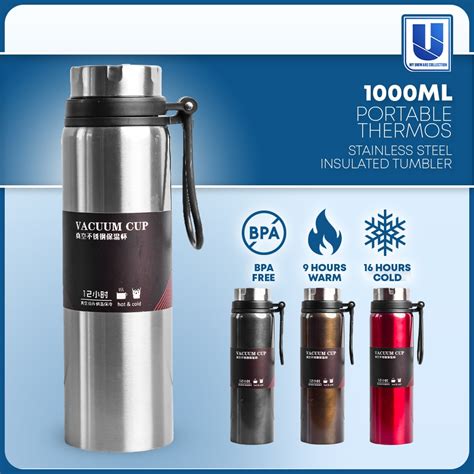 ML Double Wall Hot Cold Large Capacity Insulated Vacuum Flask Tumbler Portable Bottle