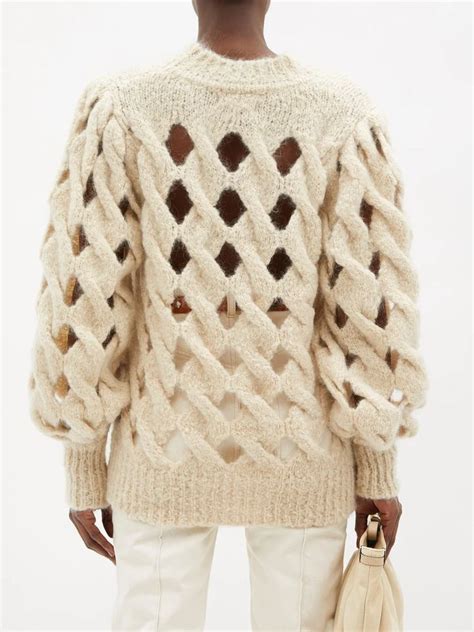 Cream Eggie Latticed Mohair Blend Sweater Isabel Marant