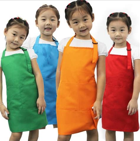 Kids Aprons Pocket Craft Cooking Baking Art Painting Kids Kitchen