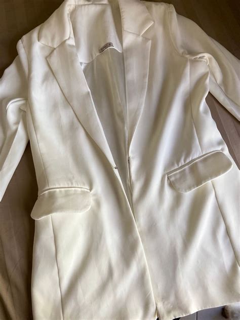 Blazer Branco Alongado Terno Feminino Triton Usado 88895053 Enjoei