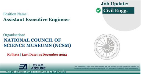 Vacancy For Assistant Executive Engineer At NATIONAL COUNCIL OF SCIENCE