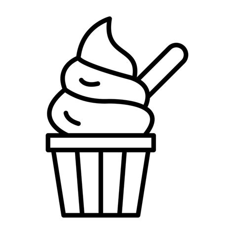 Ice Cream Cup Line Icon 4576384 Vector Art At Vecteezy