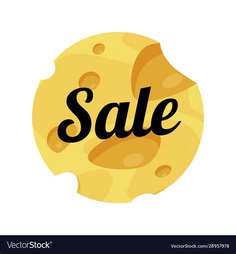 Cheese Sale Label Round Shape On White Background Vector Image