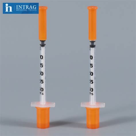 Disposable Insulin Syringe With Fixed Needle 30g Orange Caps With CE