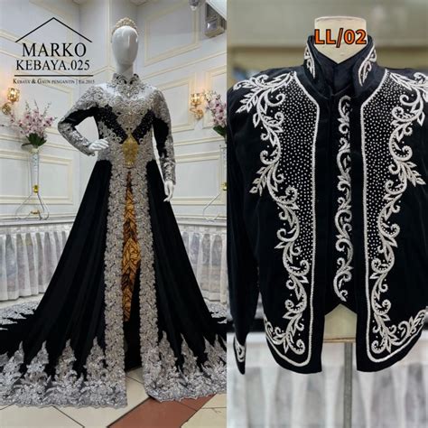 Jual Sepasang Kebaya Pengantin Bludru Kebaya Pengantin Bludru Hitam