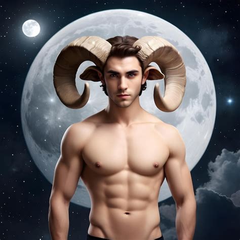 Signo Del Zodiaco Aries Hombre Guapo Fondo Del Universo Imagen