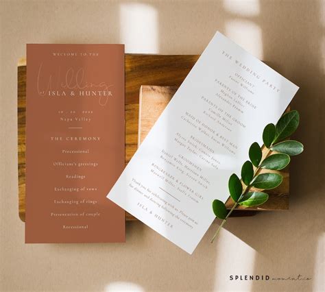 Terracotta Wedding Invitation Template Bundle Burnt Orange Etsy