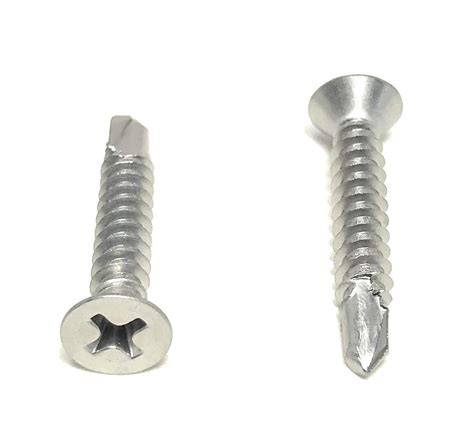 8x1 Stainless Steel Phillips Flat Head Self Drilling Tapping Tek Screw 410 Stainless Steel