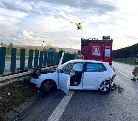 Wypadek na autostradzie A4 pod Krakowem Są osoby poszkodowane