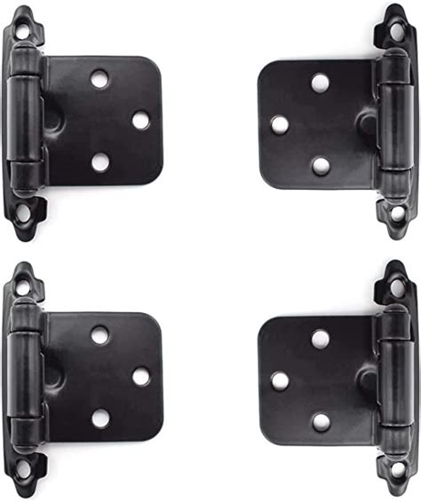 SDTC Tech 4 Pack Overlay Cabinet Door Hinges Matte Black Self Closing