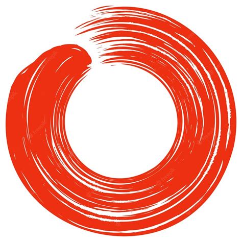 Premium Vector Red Zen Enso Japanese Circle Brush Stroke Sumi E