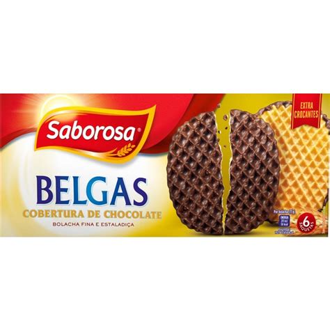 Bolachas Belgas Cobertas Chocolate Embalagem 198 G Saborosa