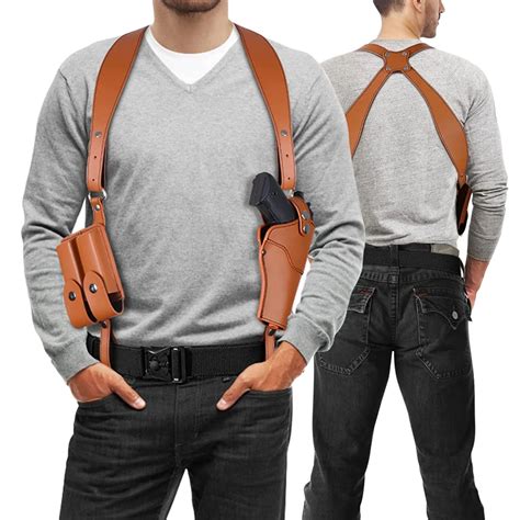 Tactical Concealed Shoulder Gun Holster Military Leather Underarm Pistol Holster With Double