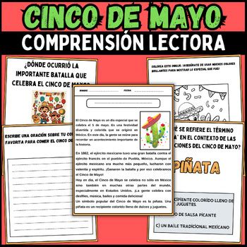 Cinco De Mayo Spanish Reading Comprehension Passage Activities