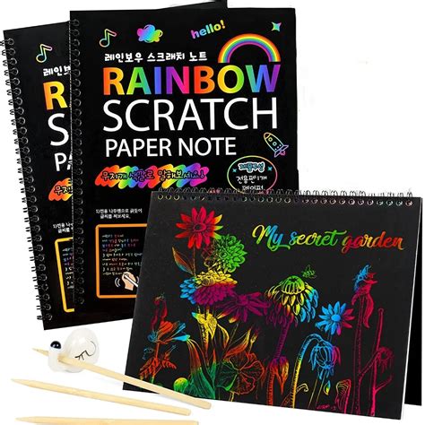 Rainbow Magic Scratch Off Paper Set Para Crian As Artes Scraping