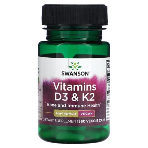 Swanson Vitamins D3 And K2 60 Veggie Caps 60 Count Kroger