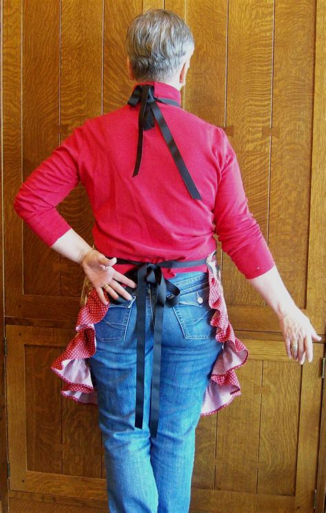 Country Red Rooster Apron Ruffled Retro Rooster Apron One Etsy