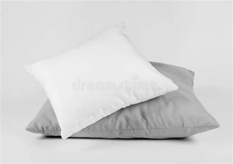 Two White Pillows Isolated Pillows On A White Background Stock Photo