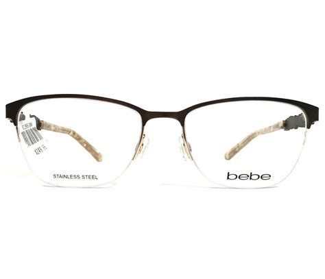 Bebe Eyeglasses Frames Bb5177 200 Topaz Floral Brown Gold Crystals 52 17 135 Eyeglass Frames