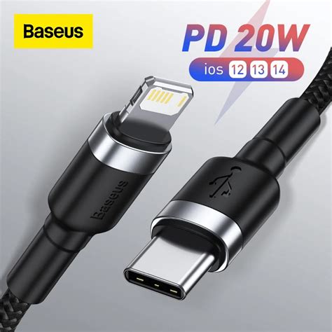 Baseus Pd 20w Usb C Cabo Para Iphone 12 11 Pro Max Carregamento Rápido Usb C Cabo Para Iphone 12