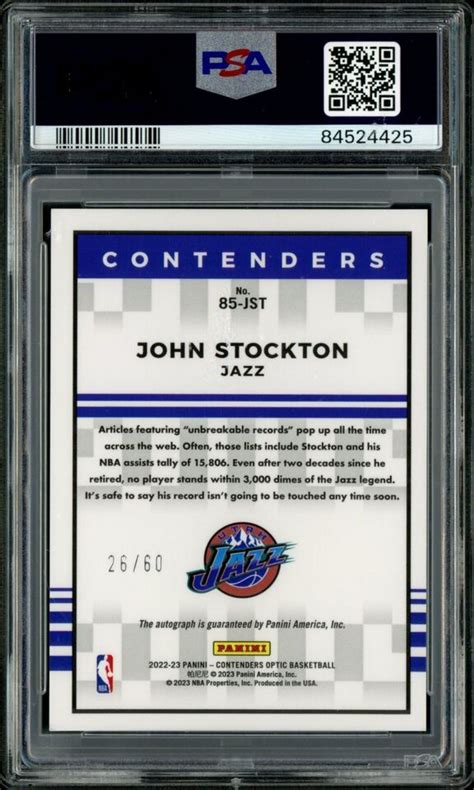 Panini Contenders Optic Tribute Auto John Stockton Red