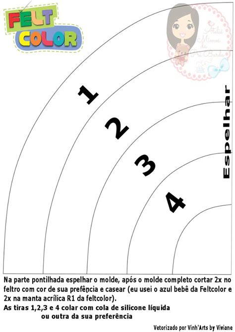 Eu Amo Artesanato Arco íris molde Como fazer um arco Molde
