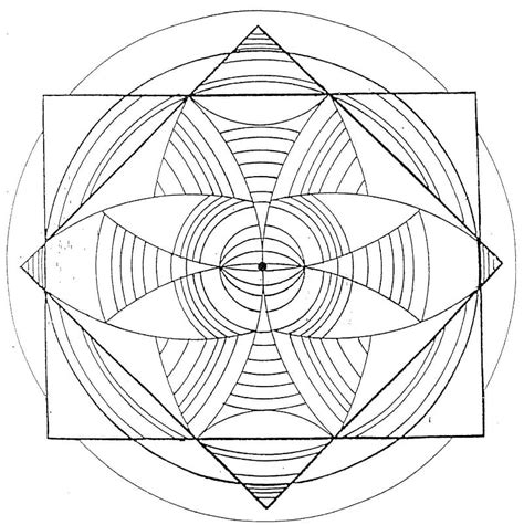 Dibujos De Mandala Yantra Con Flor Para Colorear Para Colorear Pintar