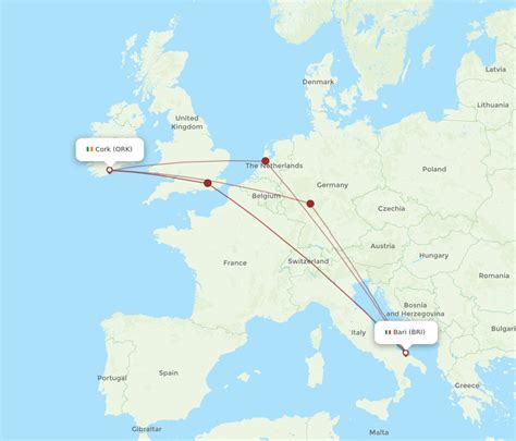 All Flight Routes From Bari To Cork Bri To Ork Flight Routes