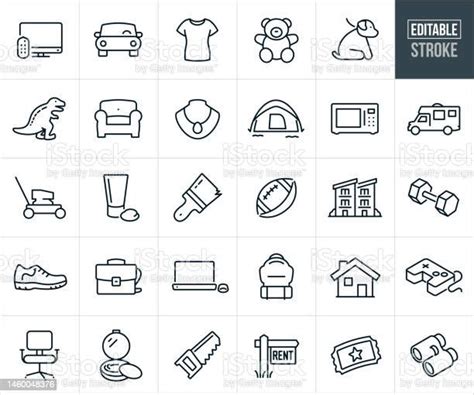 Classifieds Advertising Categories Thin Line Icons Editable Stroke Stock Illustration Download