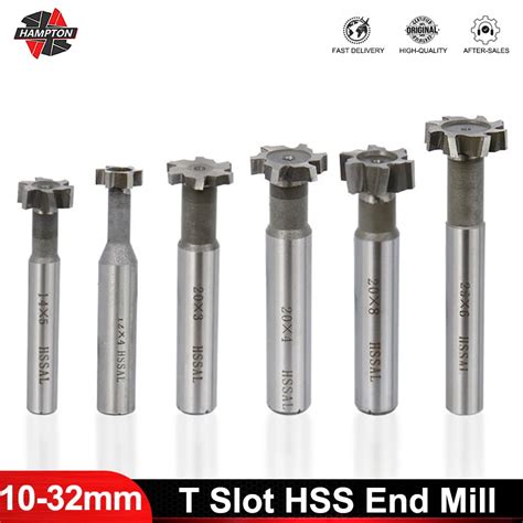 Hampton T Slot Milling Cutter 10 12 14 16 20 25 30 32Mmเหลกความเรวสง