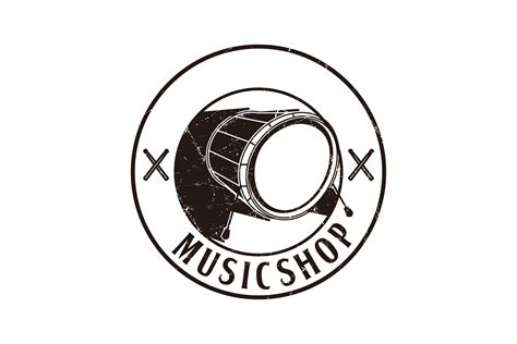 Drum Music Shop Musical Logo Graphic By Wangs · Creative Fabrica