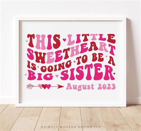 Sister Valentine Valentines Pregnancy Announcement Big Sister Modern