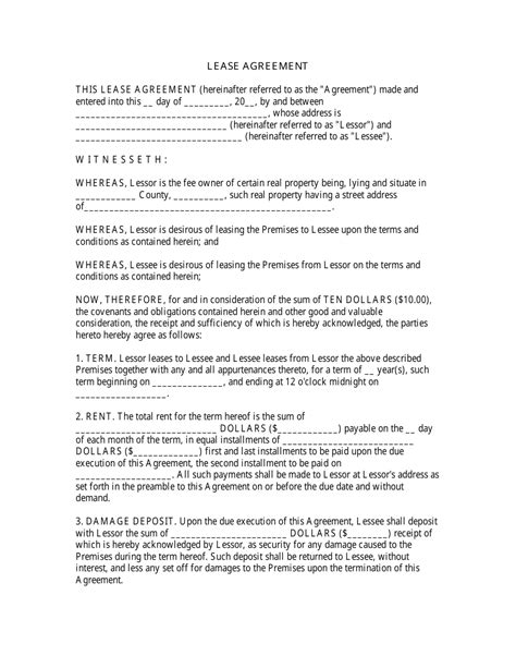 Lease Agreement Template - Big Text - Fill Out, Sign Online and ...