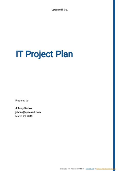 IT Project Plan Template - Google Docs, Word, Apple Pages | Template.net