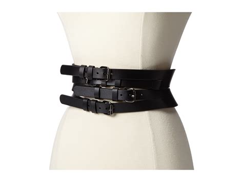 Bcbgmaxazria Wide Multi Straps Buckle Waist Belt In Black Lyst