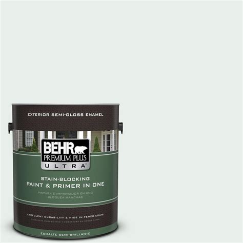 BEHR Premium Plus Ultra 1 Gal 460C 1 Aegean Mist Semi Gloss Enamel