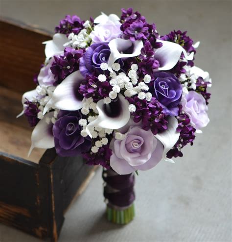 Purple Wedding Bouquet Calla Lily Bouquet Calla Lilies Etsy