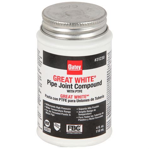 OATEY, Great White Pipe Joint Compound, 4 fl oz, Pipe Thread Sealant ...