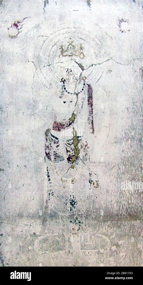 Japón Perdido fresco del templo de Horyuji de una fotografía anterior