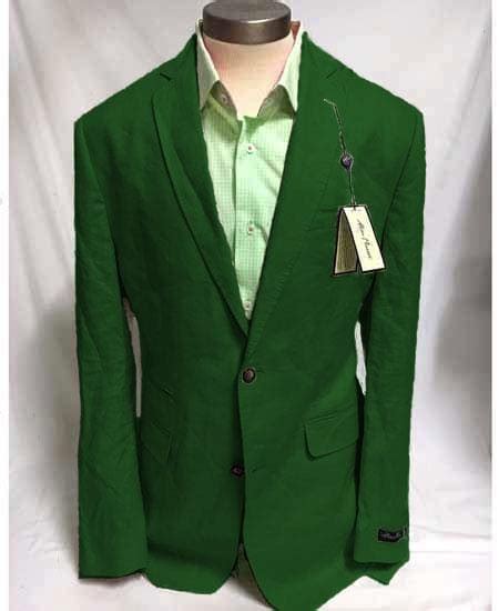 Mens Green Color Linen Summer Blazer Alberto Nardoni