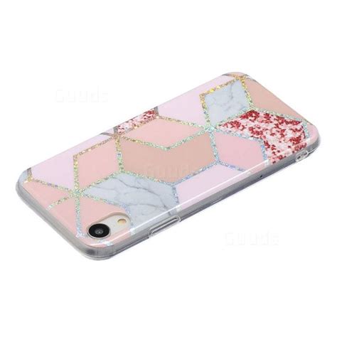 Pink Marble Painted Galvanized Electroplating Soft Phone Case Cover For