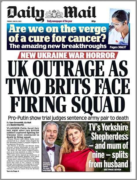 Daily Mail U K On Twitter Fridays Dailymailuk Mailfrontpages