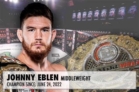 Johnny Eblen Bellator Middleweight Champion Title Belt Rankings 2023
