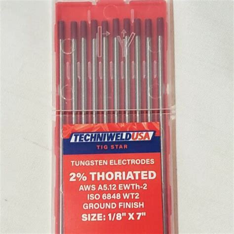 Tig Welding Tungsten Electrodes Thoriated Red X Wt Ewth