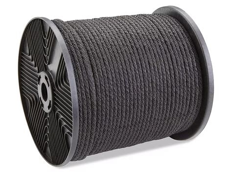 Solid Braided Nylon Rope - 1/4" x 500', Black S-17651 - Uline