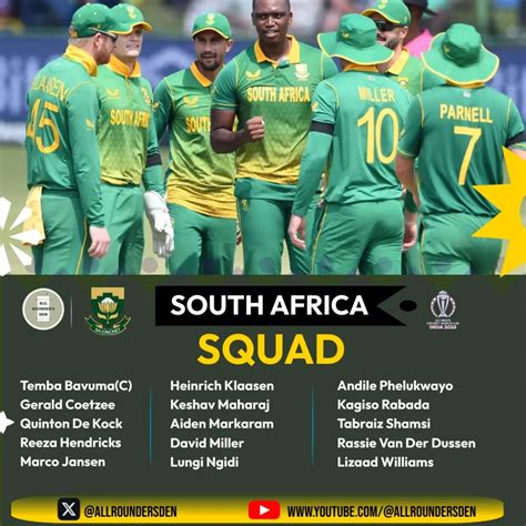 South African Team for ICC World Men's World Cup 2023 - Cricket Worlds