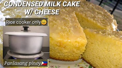 Condensed Milk Cake With Cheese Recipe Without Oven Rice Cooker Only😊 Youtube