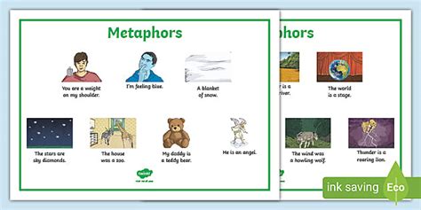 Metaphors Word Mat Metaphor Examples For Kids Twinkl