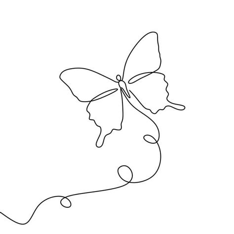 A Single Line Drawing Of A Butterfly