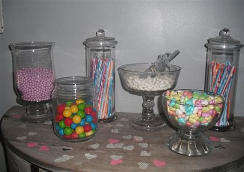 7 pc Wedding candy buffet jars ... candy bar by MamaLisasCottage